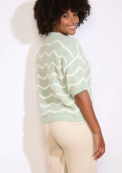 LolaLiza Pullover met korte mouwen en golfjes- Truien En Cardigans