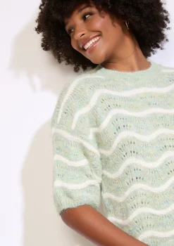 LolaLiza Pullover met korte mouwen en golfjes- Truien En Cardigans