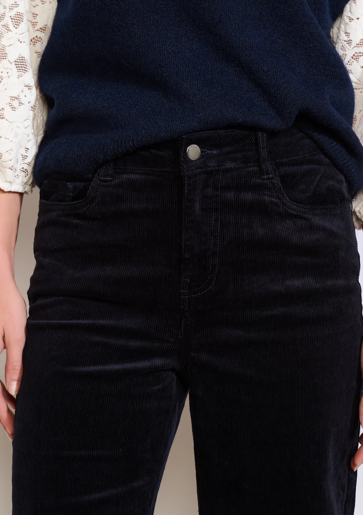 LolaLiza Rechte ribfluwelen broek- Broeken