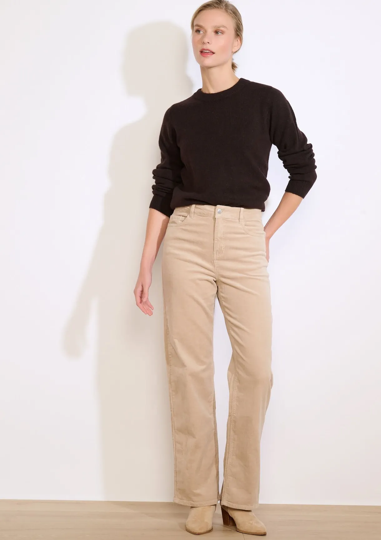 LolaLiza Rechte ribfluwelen broek- Broeken