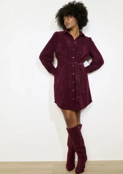 LolaLiza Ribfluwelen overhemdjurk- Jurken