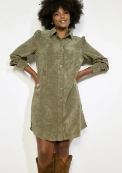 LolaLiza Ribfluwelen overhemdjurk- Jurken