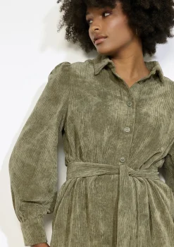 LolaLiza Ribfluwelen overhemdjurk- Jurken