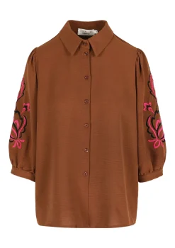 LolaLiza Shirt met geborduurde mouw- Blouses En Hemden