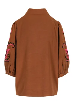 LolaLiza Shirt met geborduurde mouw- Blouses En Hemden