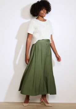 LolaLiza Soepele midirok met knopen- Rokken