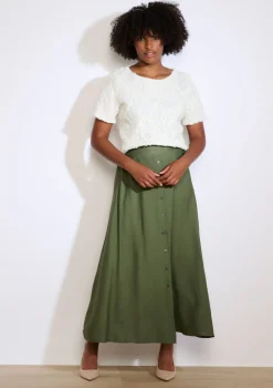 LolaLiza Soepele midirok met knopen- Rokken