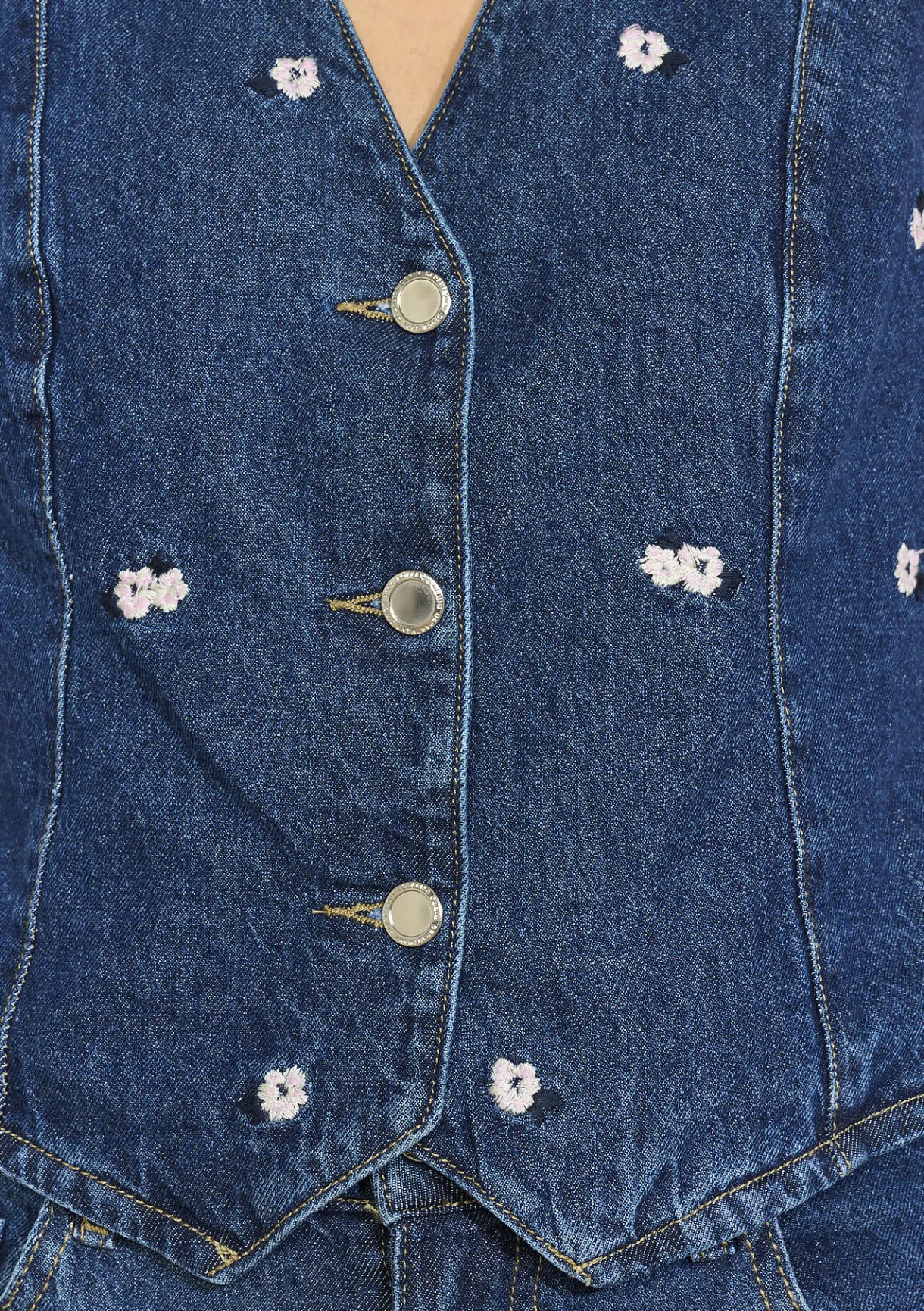 LolaLiza Spijker gilet met bloemen- Vesten En Blazers|Co-Ord Sets