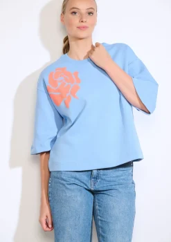 LolaLiza Sweat met paillettenbloem- Sweats