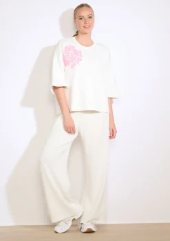 LolaLiza Sweat met paillettenbloem- Sweats