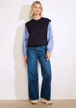 LolaLiza Sweater met gestreepte mouwen- Sweats