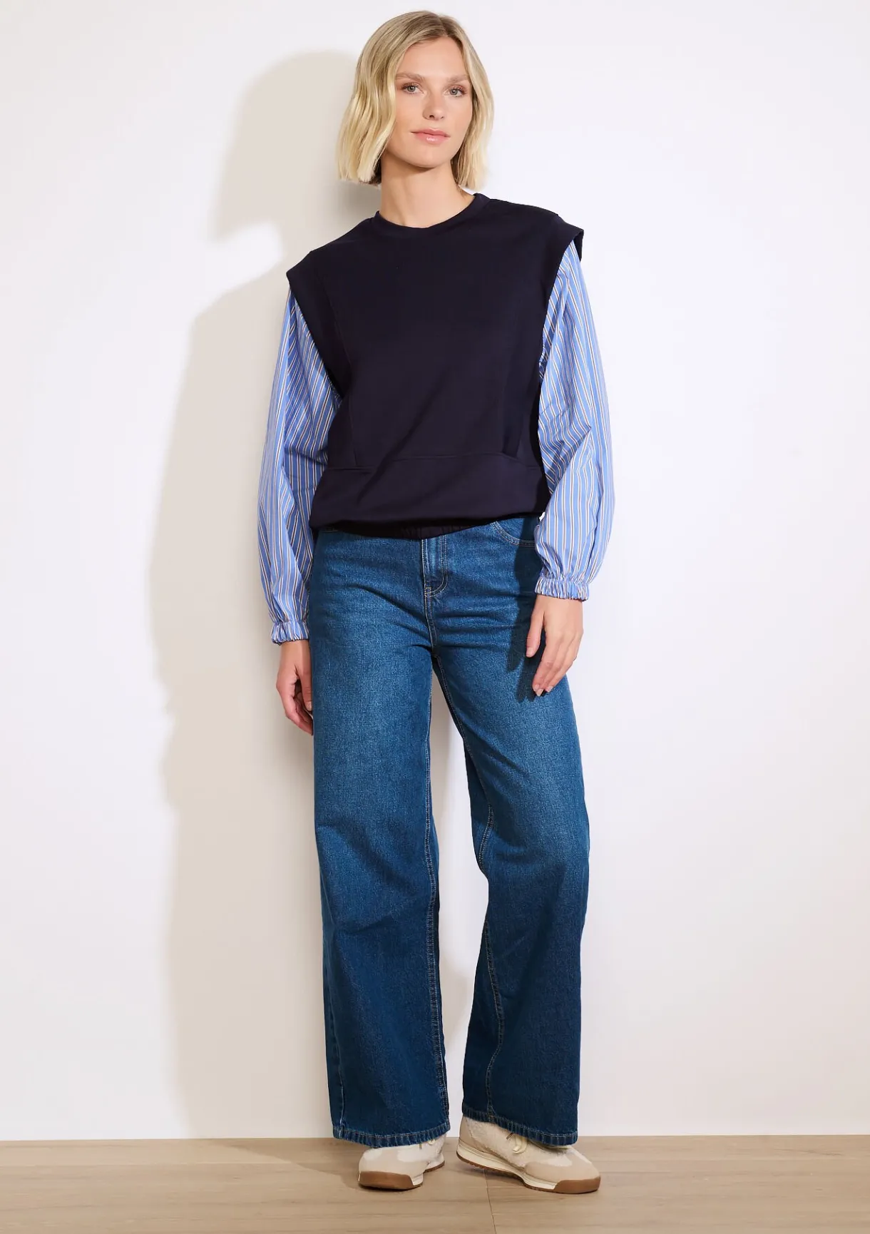 LolaLiza Sweater met gestreepte mouwen- Sweats