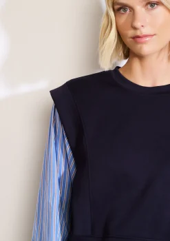 LolaLiza Sweater met gestreepte mouwen- Sweats