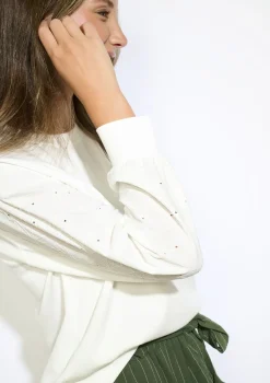 LolaLiza Sweatshirt met geborduurde mouwen- Sweats