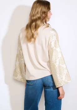 LolaLiza Sweatshirt met jacquardmouwen- Sweats