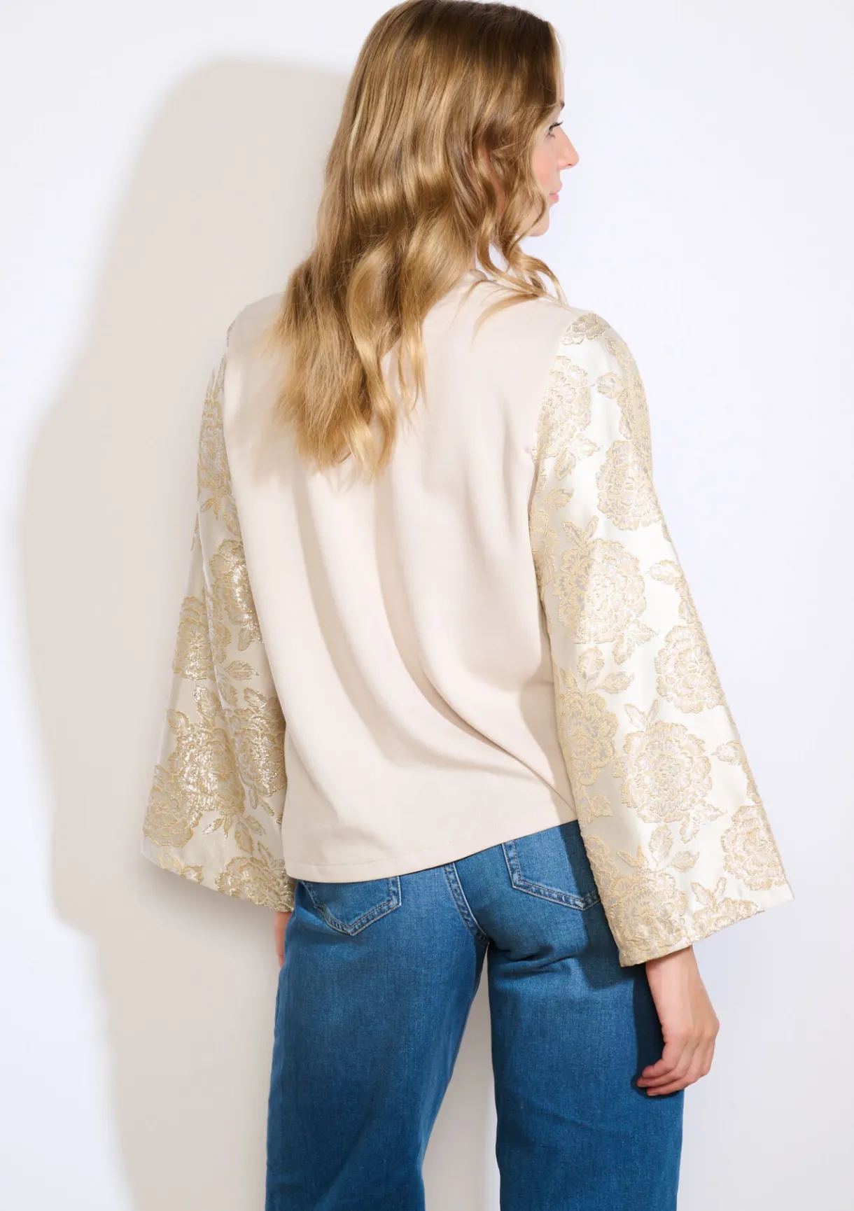 LolaLiza Sweatshirt met jacquardmouwen- Sweats