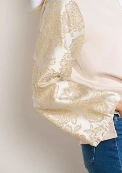 LolaLiza Sweatshirt met jacquardmouwen- Sweats