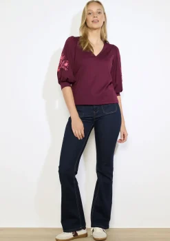 LolaLiza Top met borduursels op de mouwen- Tops En T-Shirts