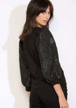 LolaLiza Top met geborduurde mouwen- Tops En T-Shirts