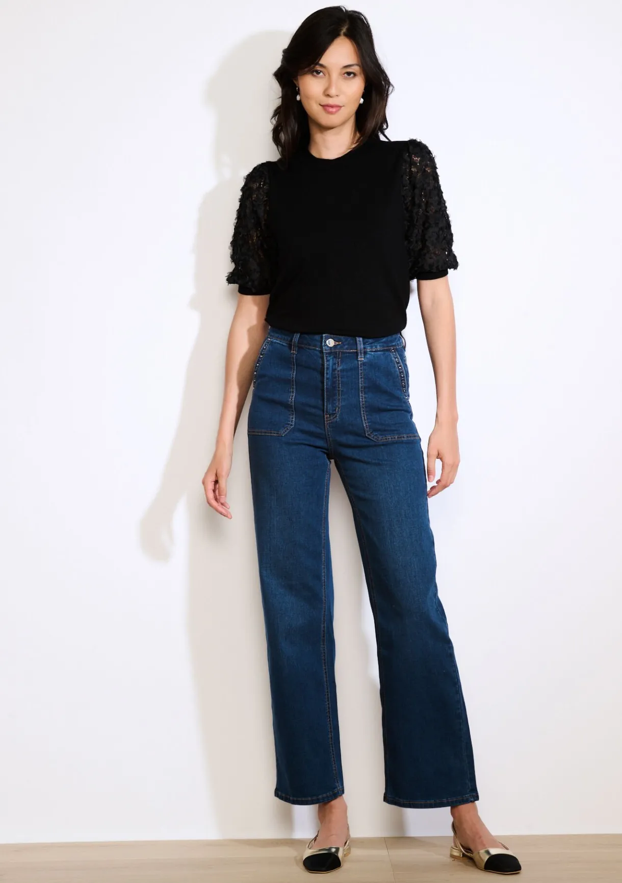 LolaLiza Top met kanten mouwen- Truien En Cardigans