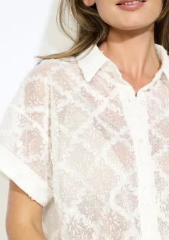 LolaLiza Transparant blouse met kant- Blouses En Hemden