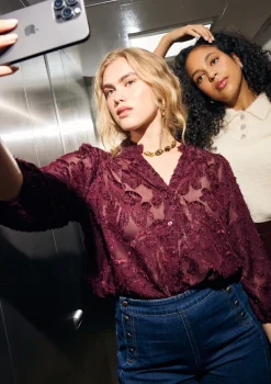 LolaLiza Transparant overhemd met structuur- Blouses En Hemden