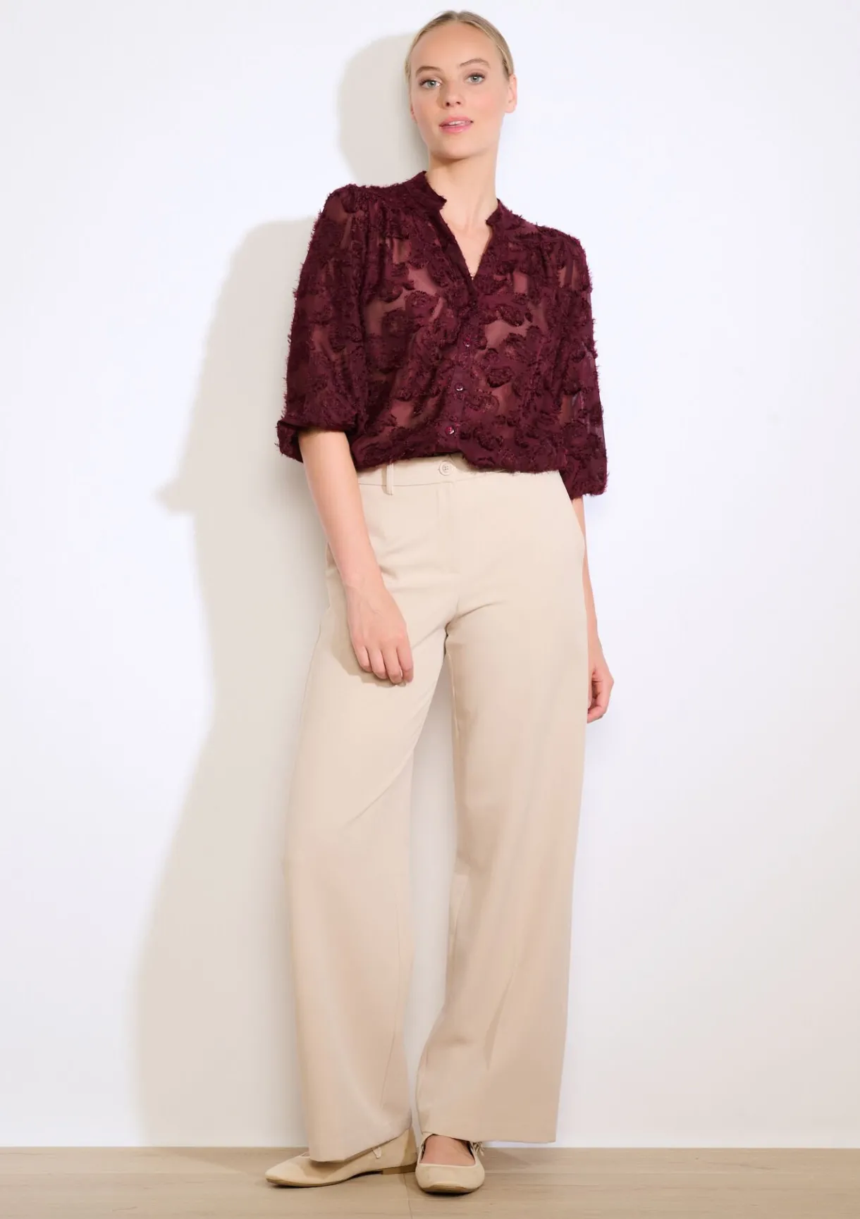 LolaLiza Transparant overhemd met structuur- Blouses En Hemden