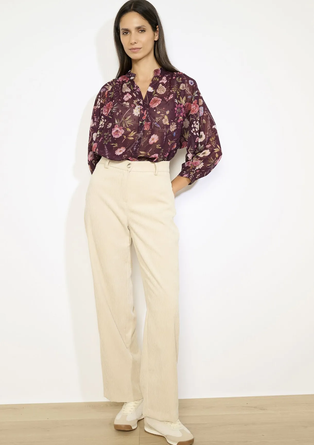 LolaLiza Transparante bloemenblouse- Blouses En Hemden