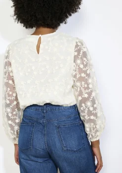 LolaLiza Transparante kanten blouse- Blouses En Hemden