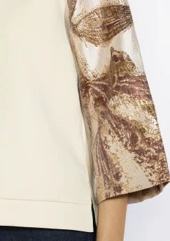 LolaLiza Trui met bloemen en paillettenmouwen- Sweats