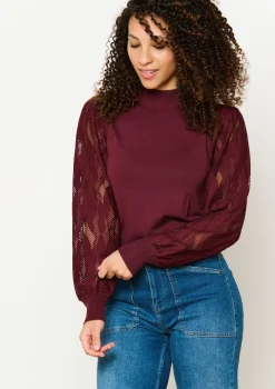 LolaLiza Trui met mesh mouwen- Truien En Cardigans