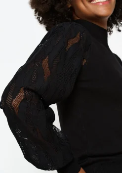 LolaLiza Trui met mesh mouwen- Truien En Cardigans