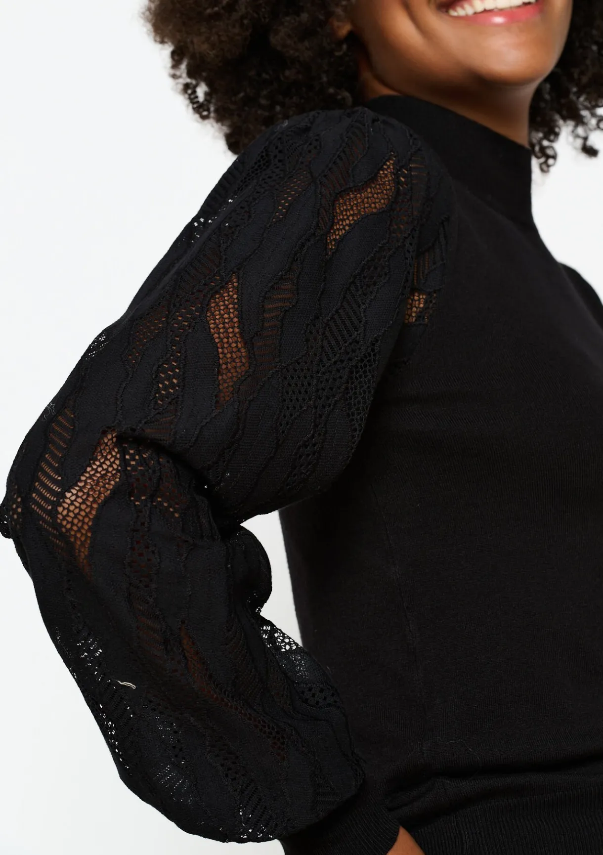 LolaLiza Trui met mesh mouwen- Truien En Cardigans