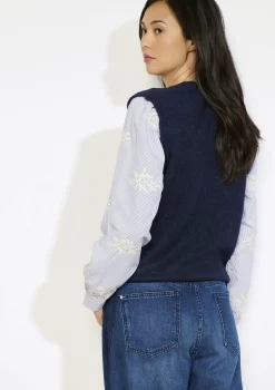 LolaLiza Trui met poplinemouwen- Truien En Cardigans