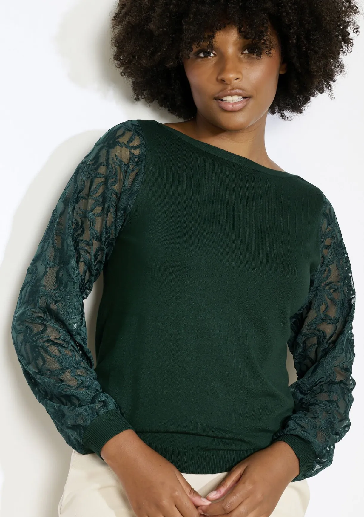 LolaLiza Trui met transparante mouwen- Truien En Cardigans