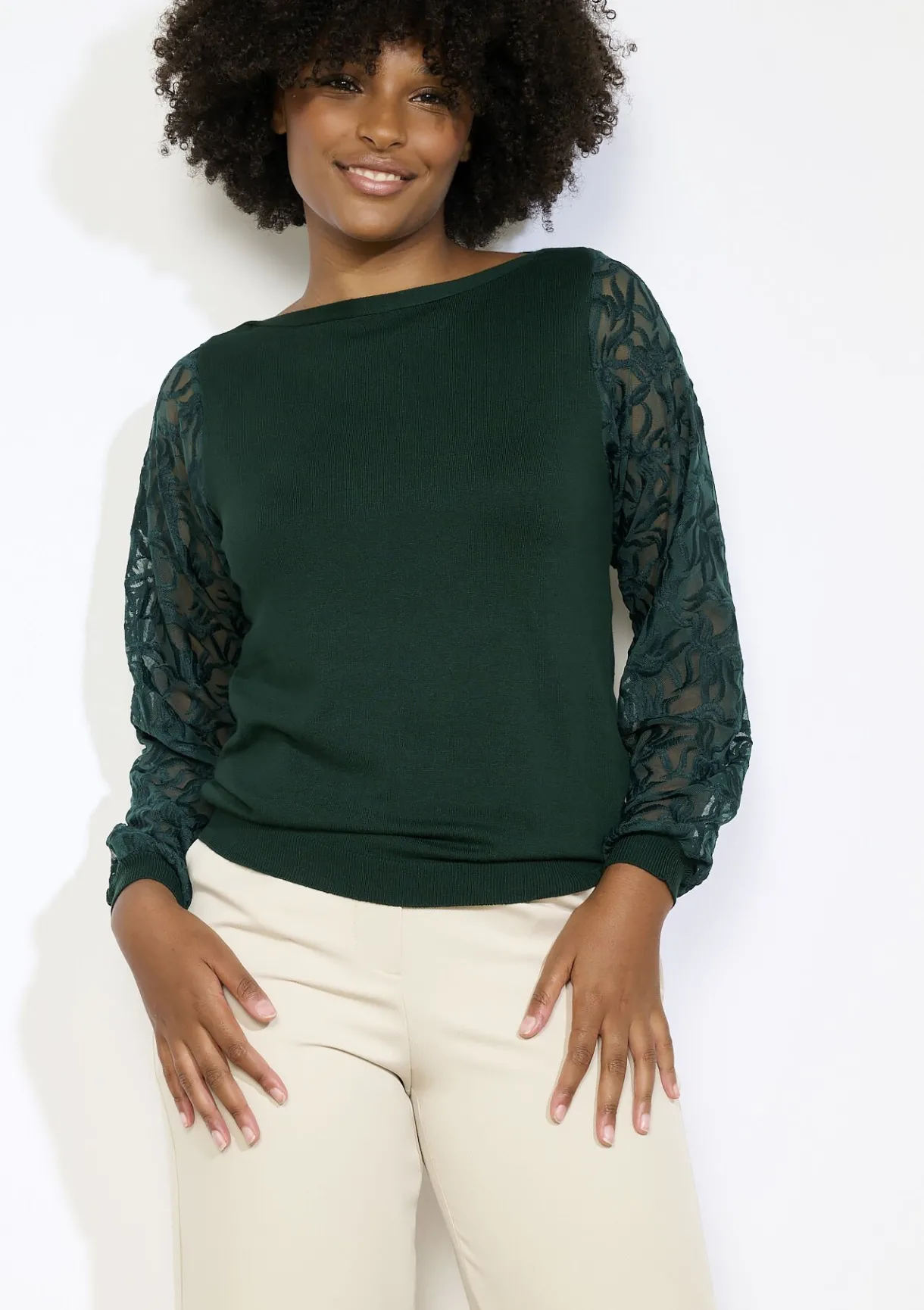 LolaLiza Trui met transparante mouwen- Truien En Cardigans