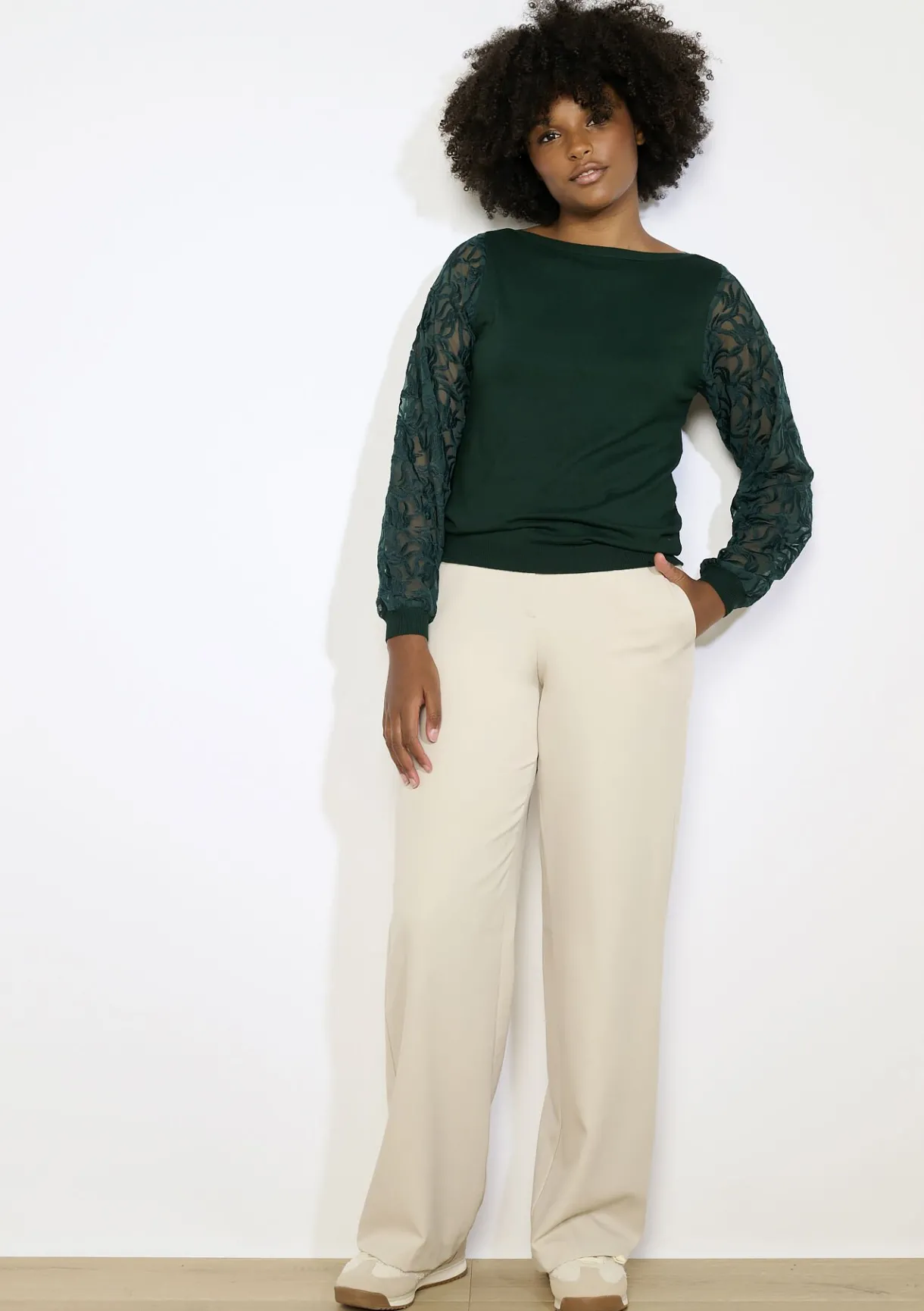 LolaLiza Trui met transparante mouwen- Truien En Cardigans