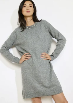 LolaLiza trui-jurk met sierkraag- Jurken