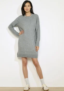 LolaLiza trui-jurk met sierkraag- Jurken