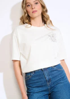 LolaLiza T-shirt met fijne borduring- Tops En T-Shirts