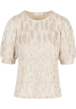 LolaLiza T-shirt met pofmouwen en luipaard- Tops En T-Shirts