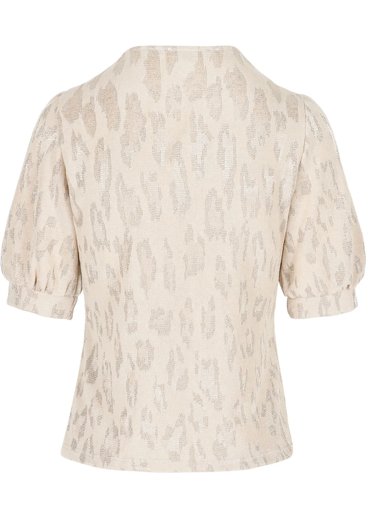 LolaLiza T-shirt met pofmouwen en luipaard- Tops En T-Shirts