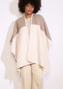 LolaLiza Tweekleurige omslagponcho- Accessoires|Mantels En Jassen