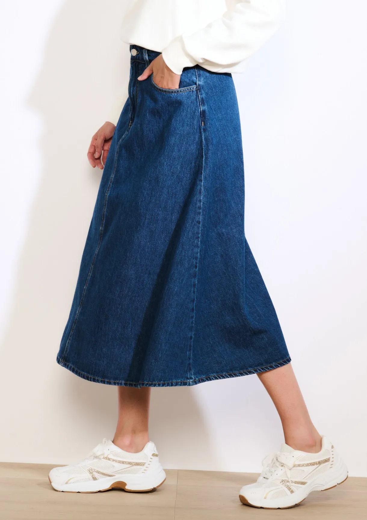 LolaLiza Uitlopende midi-jeansrok- Rokken