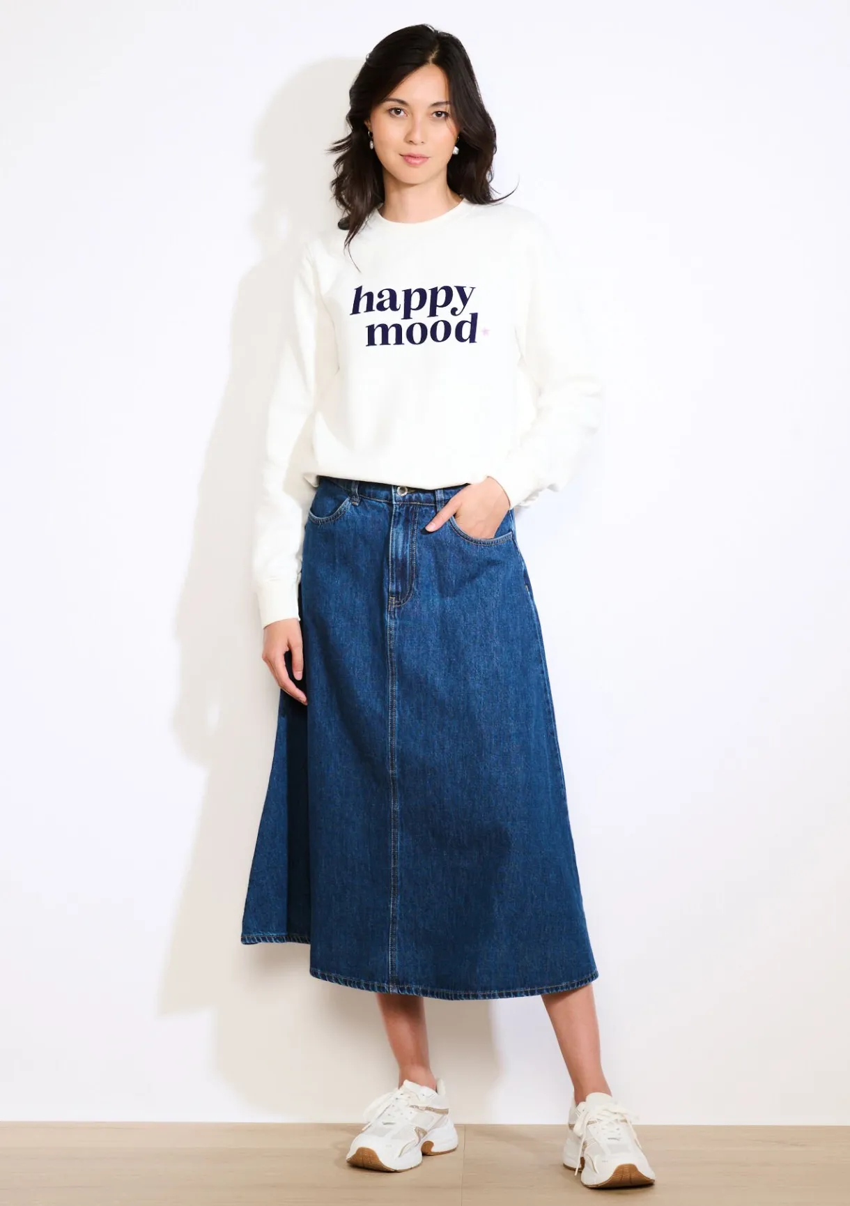 LolaLiza Uitlopende midi-jeansrok- Rokken