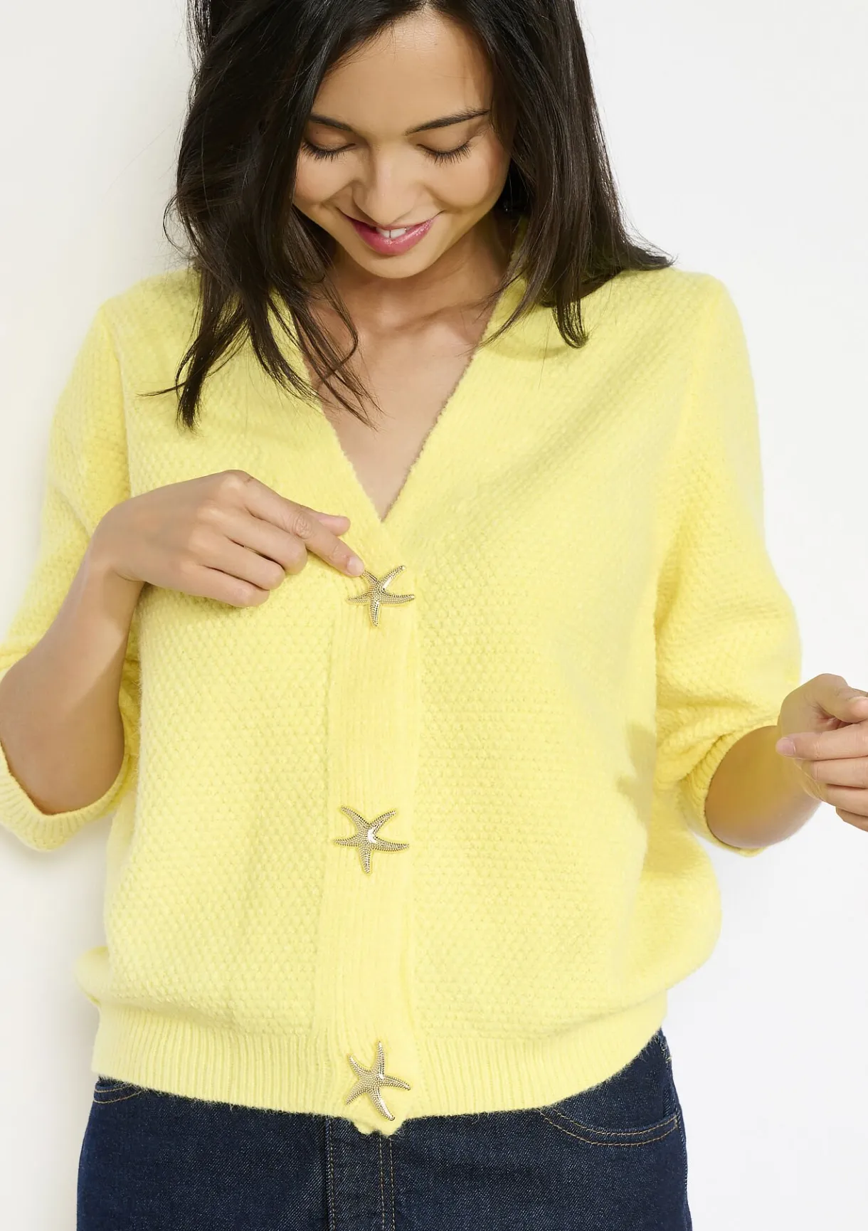 LolaLiza Vest met korte mouwen en V-hals- Truien En Cardigans