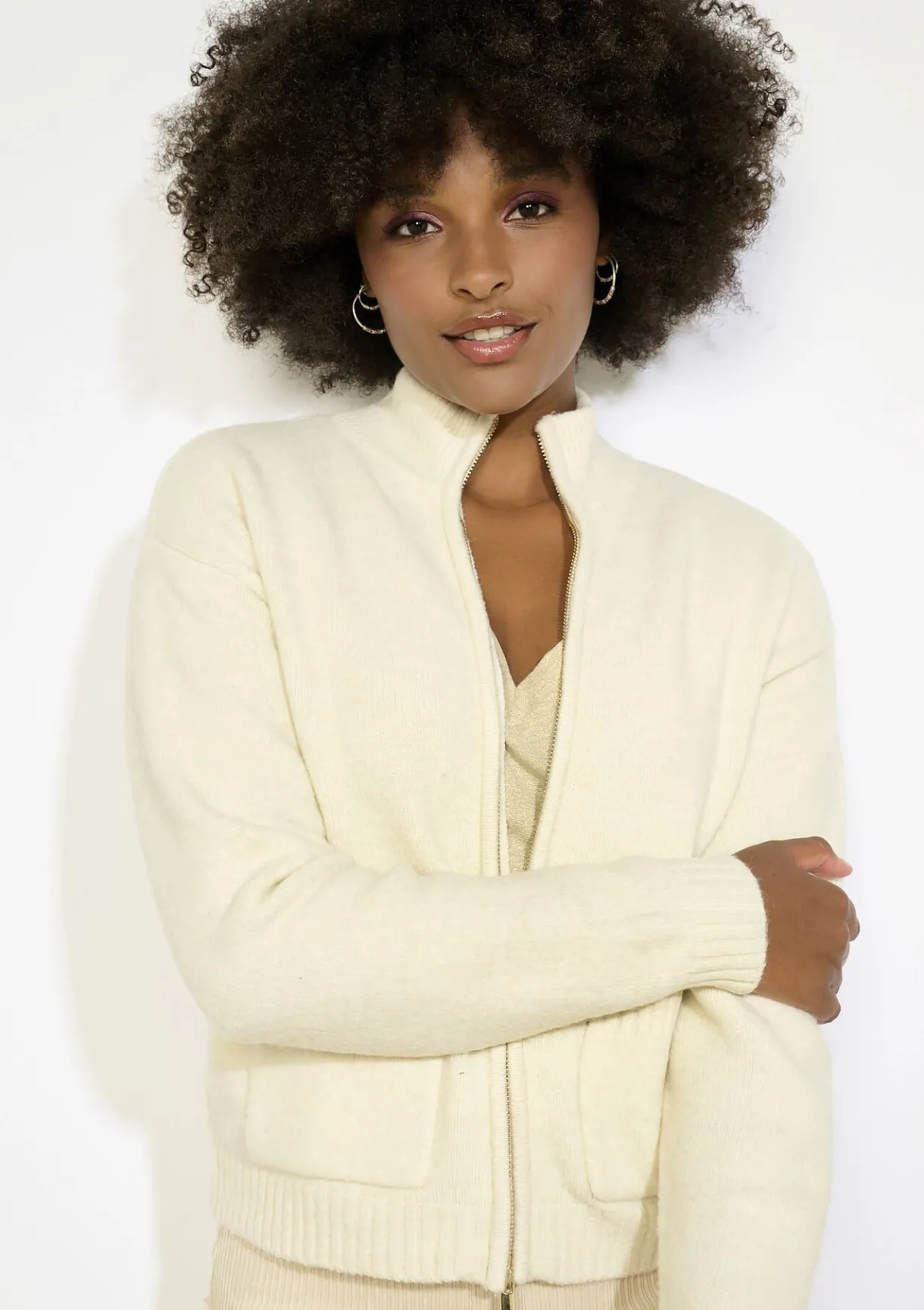 LolaLiza Vest met ritssluiting en kraag- Truien En Cardigans