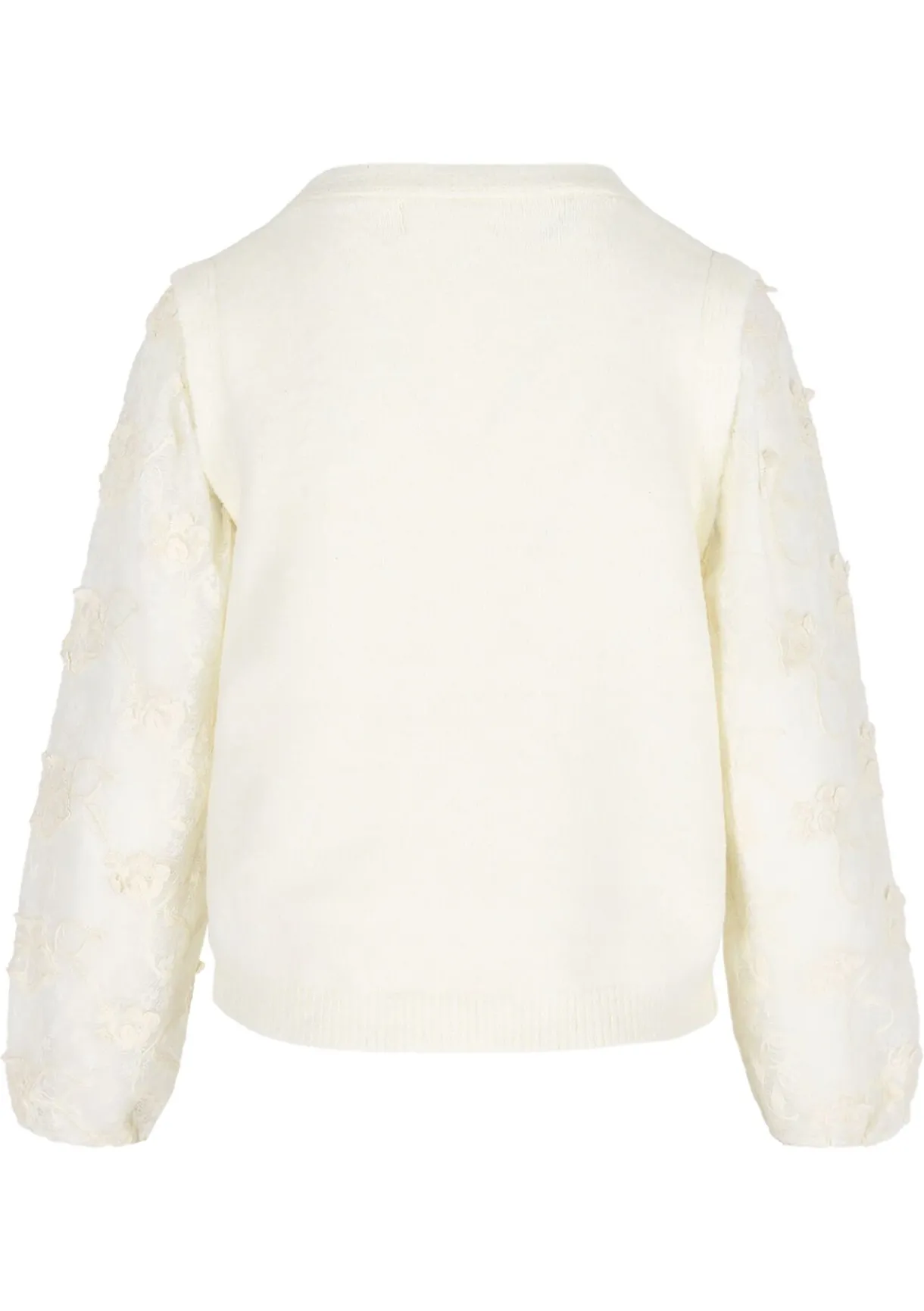 LolaLiza V-hals trui met kanten mouwen- Truien En Cardigans