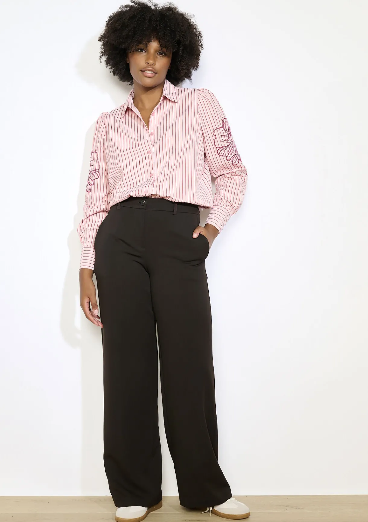 LolaLiza Wijde broek in twill- Broeken