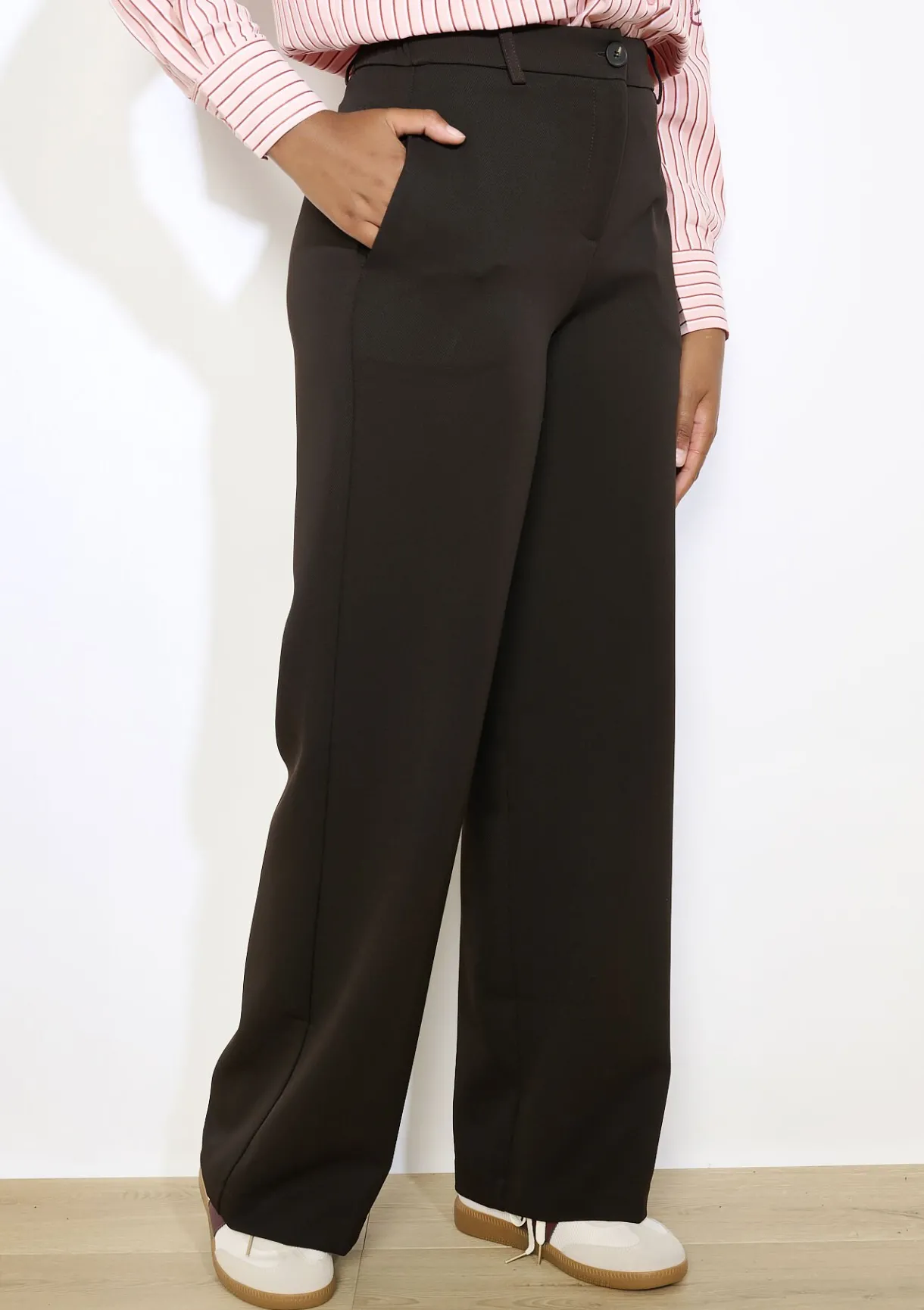 LolaLiza Wijde broek in twill- Broeken